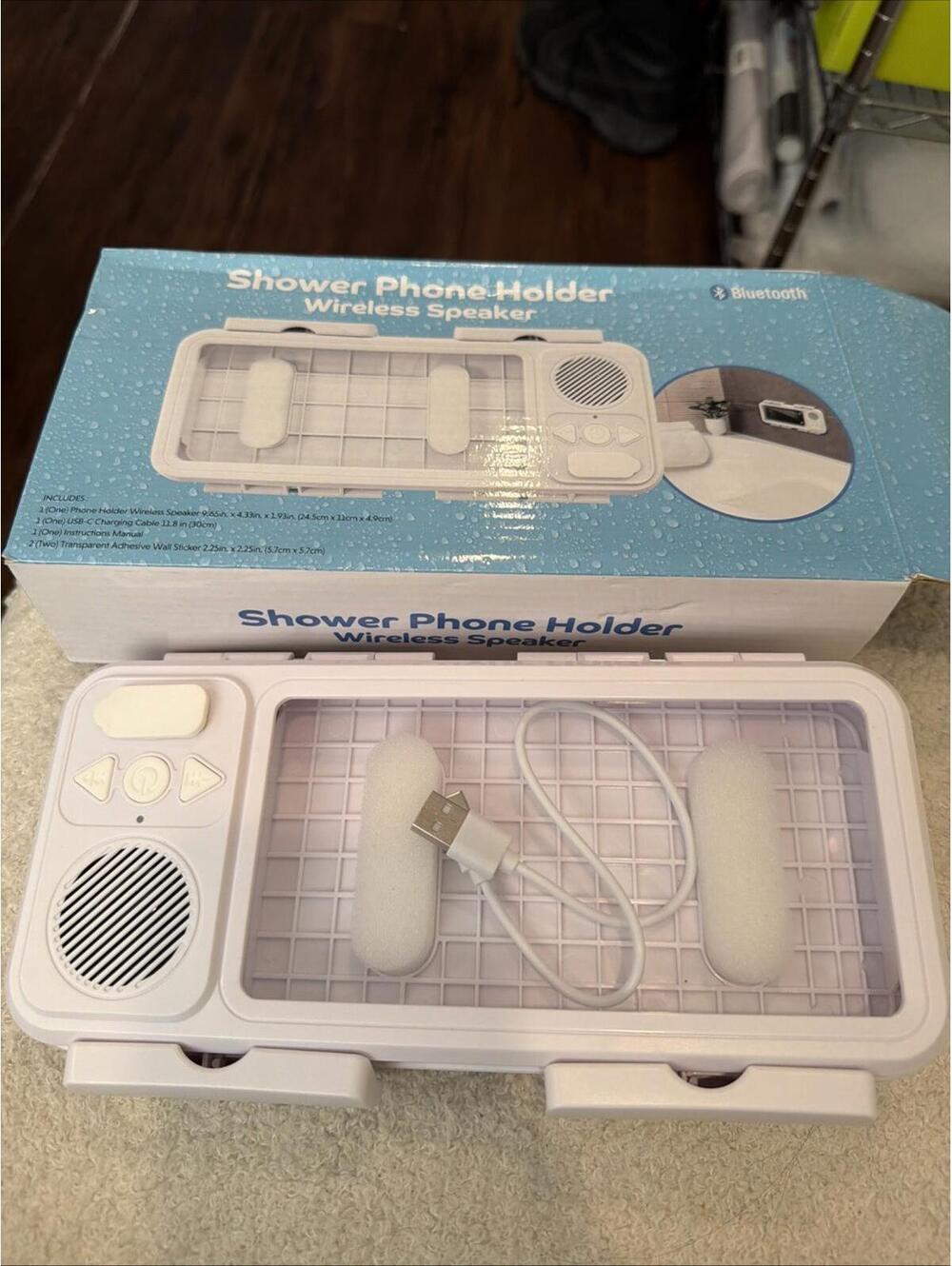 Soporte Para Teléfono En La Ducha, Altavoz, Bluetooth, Incluye El Cable